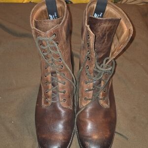 rag & bone Dark Brown Leather Lace-Up Boots